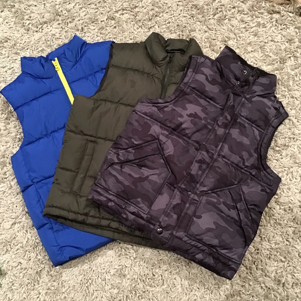 Lot of boys puffer vests, Old Navy, Gap, Crazy 8